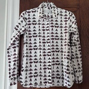 Lunar Moth Print Button-Up Shirt size 8